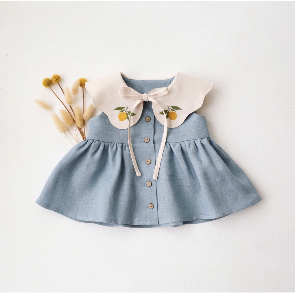Enfants sans manches Broded-Neck Top et shorts ensemble à deux pièces