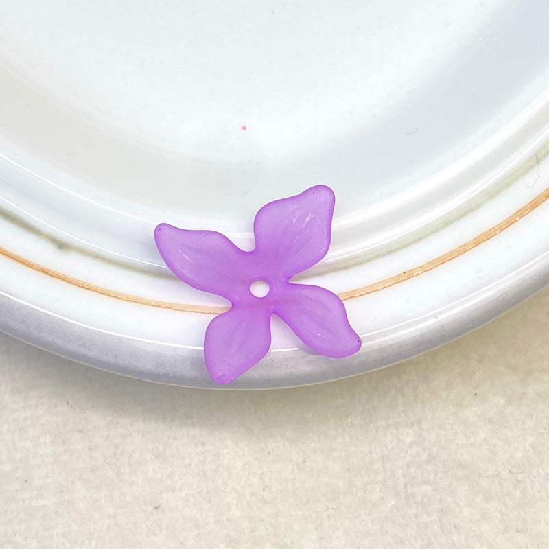 Perles de fleurs acryliques 4-Petal givrées