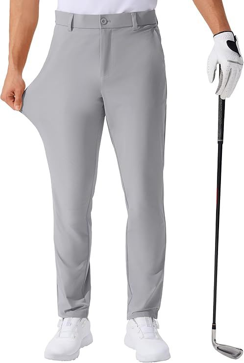 Pantalon longue robe homme de golf stretch couleur solide