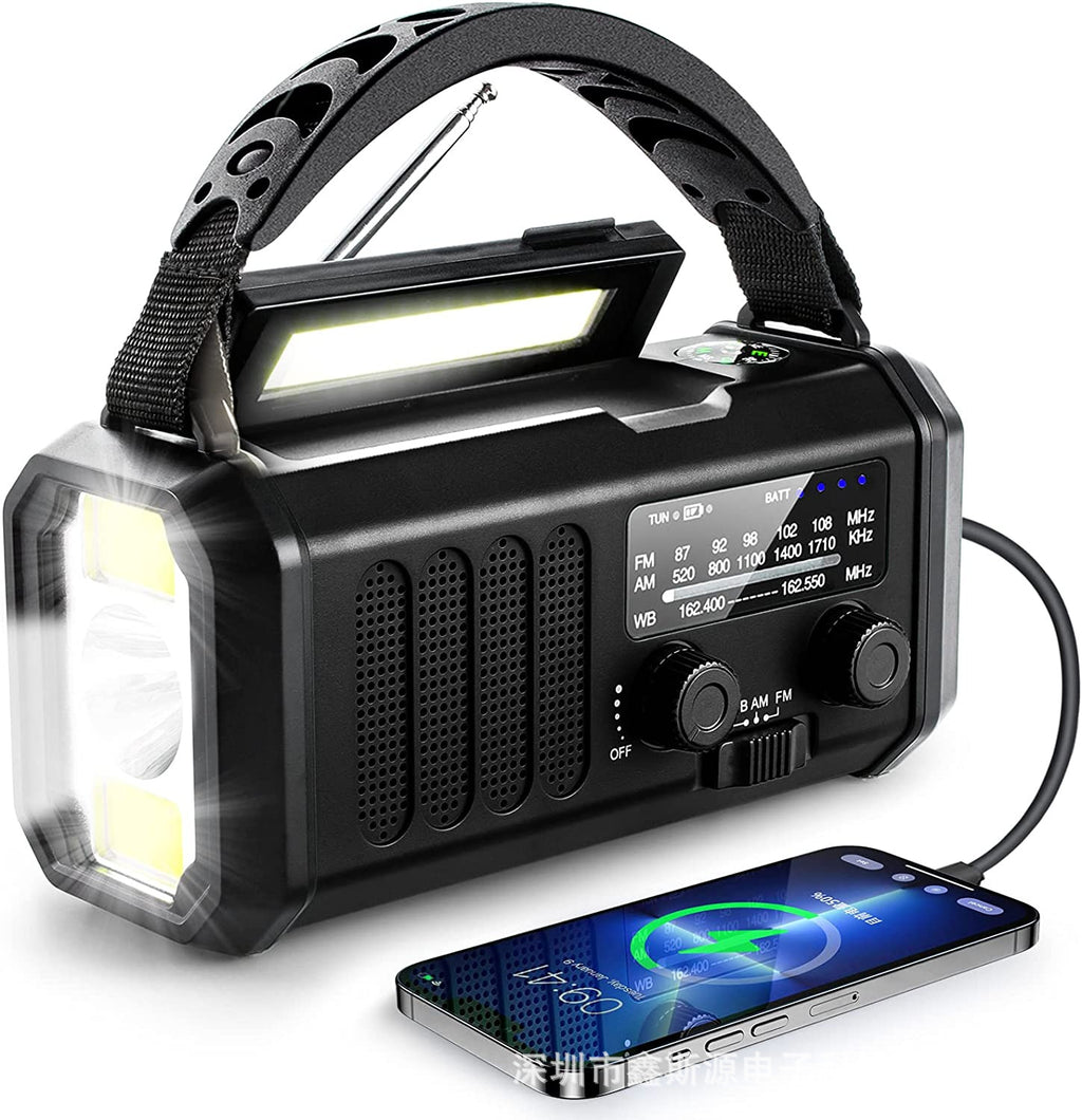 Lampe de poche portable de charge solaire FMAM d'urgence extérieure