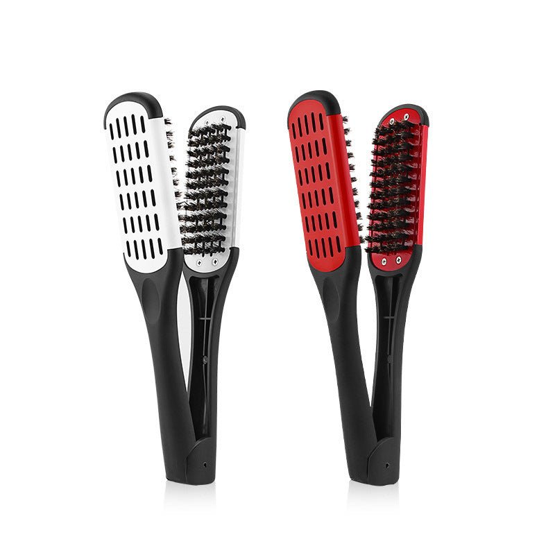 Peigne de pince de coiffure Bristle cheveux droits Styling cheveux droits Comb en forme de V
