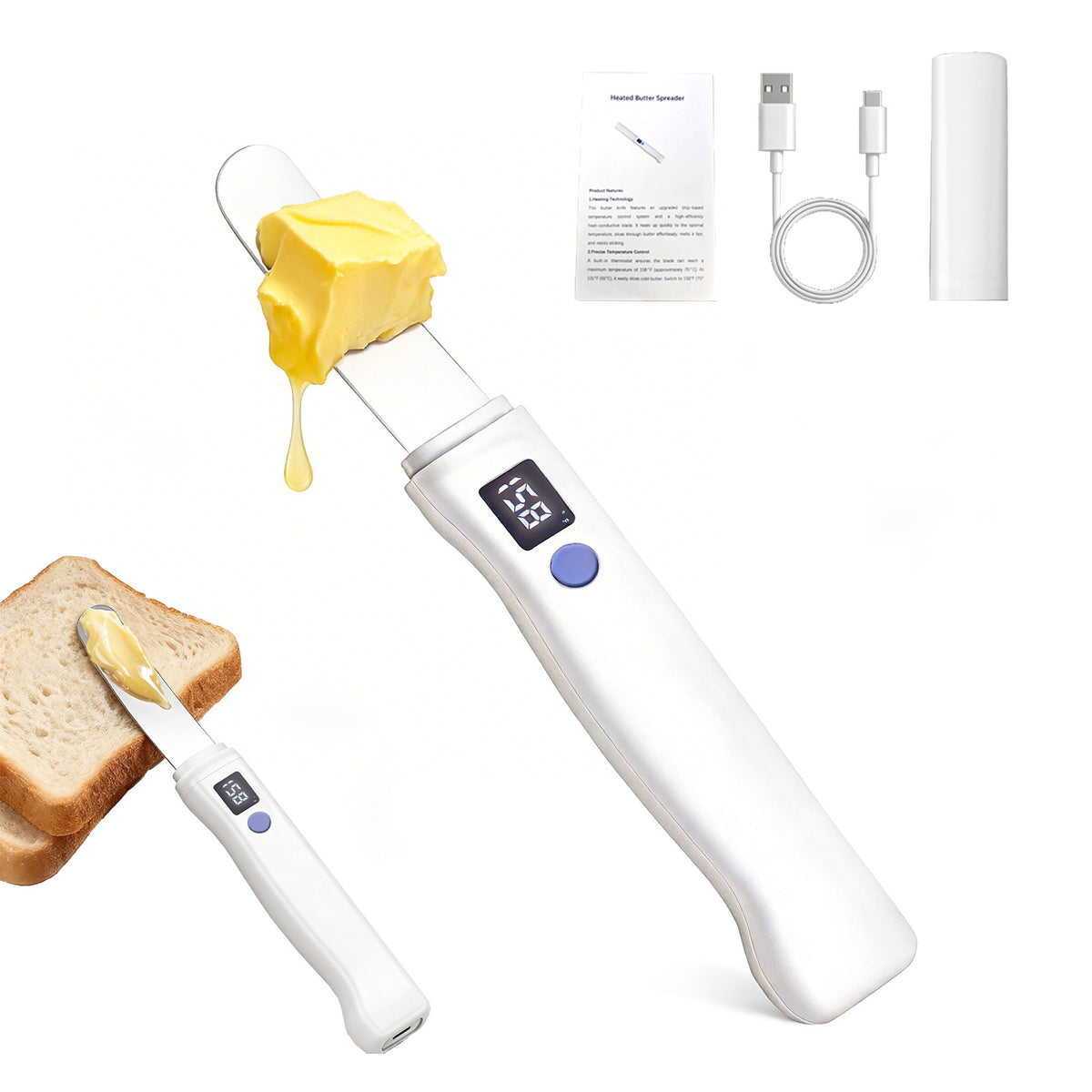 Portable 304 Stainless Steel Butter Warmer Knife