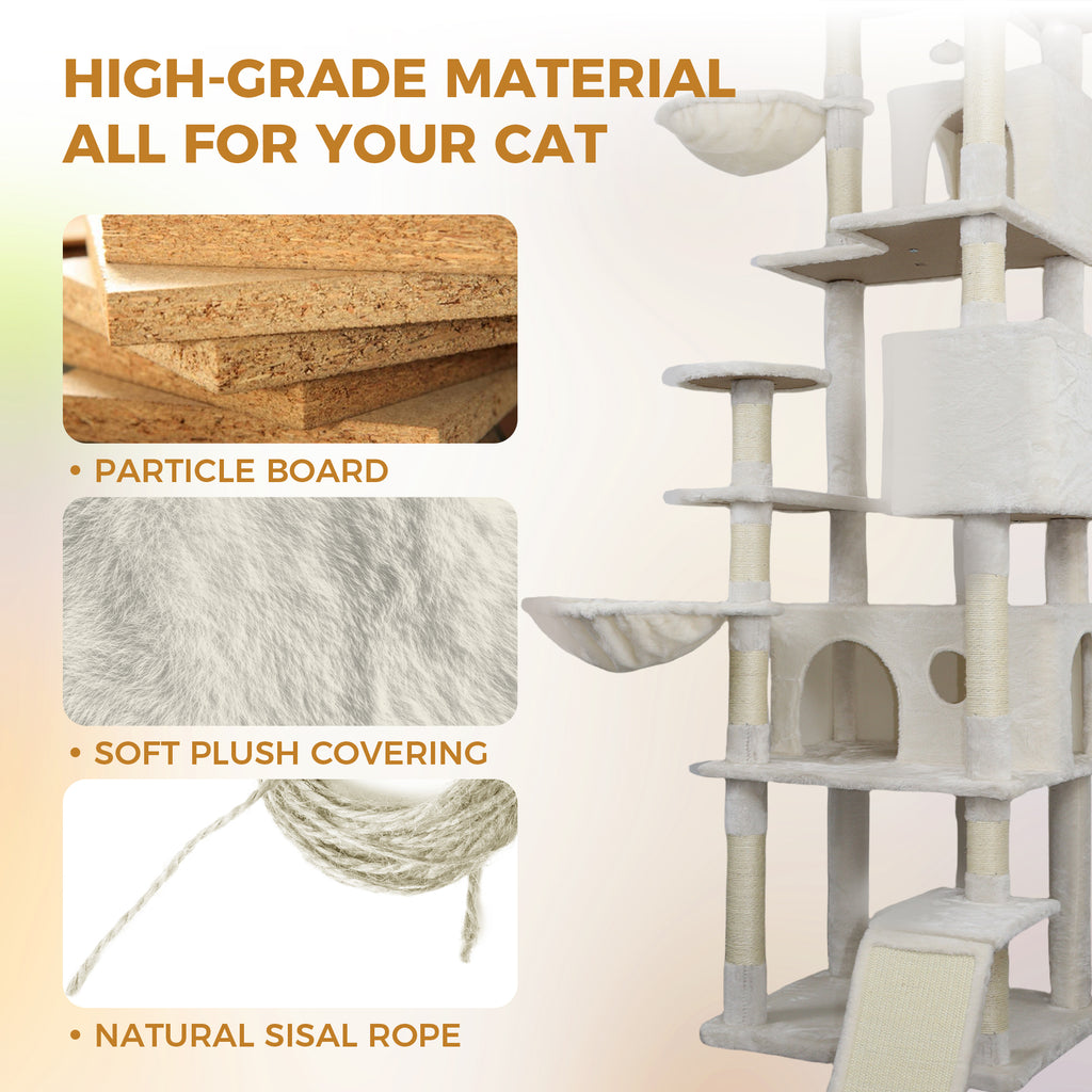 84 dans la tour Beige chat arbre avec grand condo sisal grattement post grand hamac et plateau supérieur