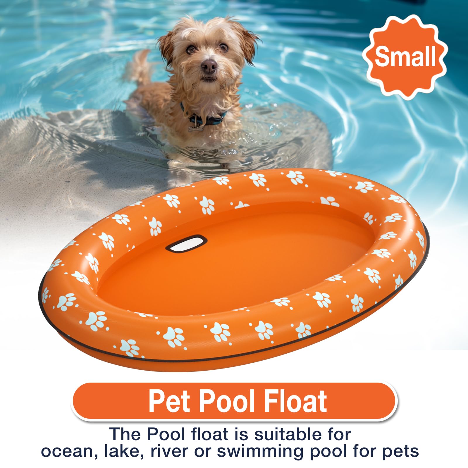 Raft de flottaison de chien souple pour chien - Float de natation gonflable pour chien pour l'été