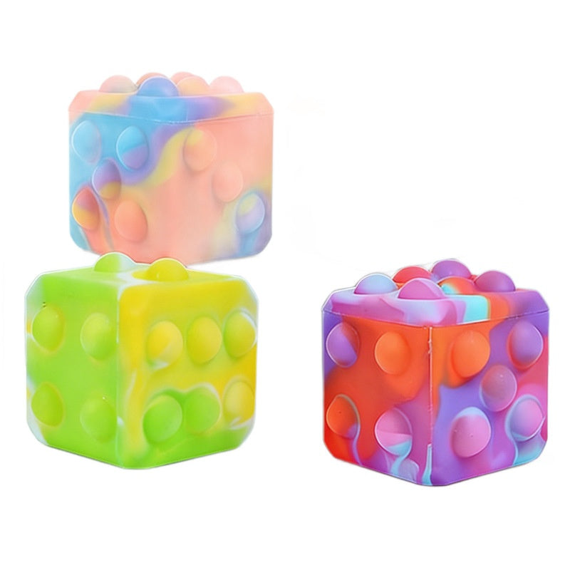 Slow-rebound 3D Stress-relief Square Dice Silicone Bubble Ball