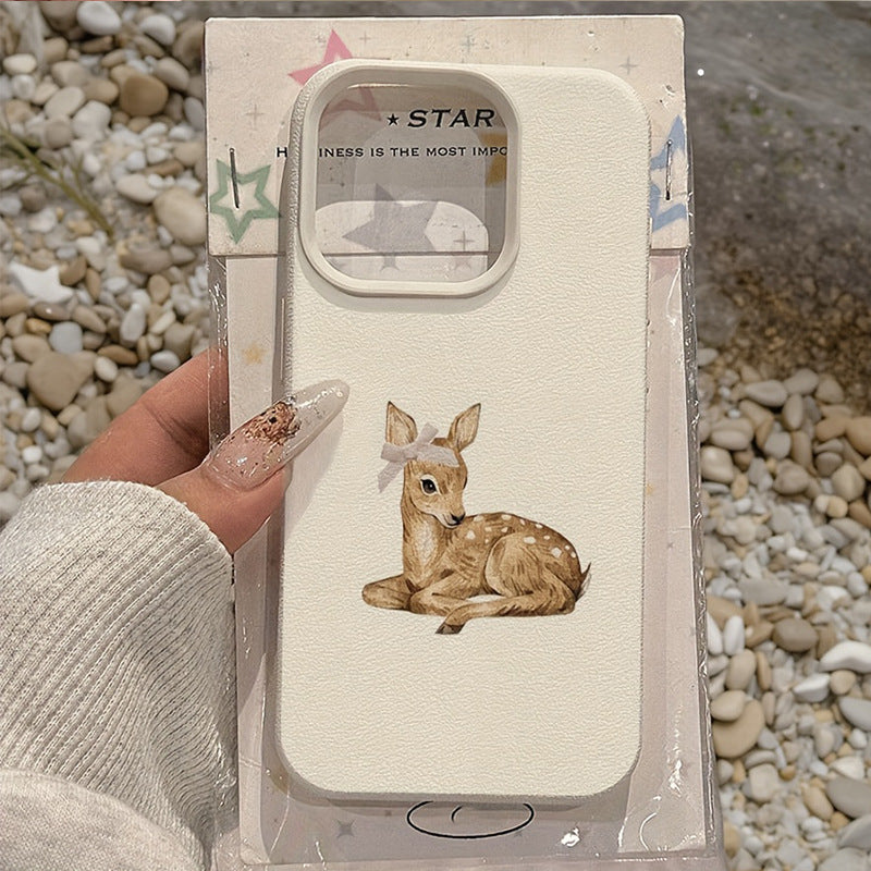 Cartoon créatif Deer modèle de peau boîtier de téléphone en silicone