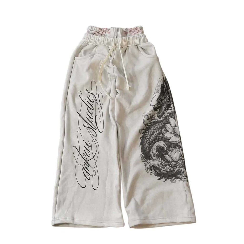 Joggers à double bande imprimé Lotus Unisex Design