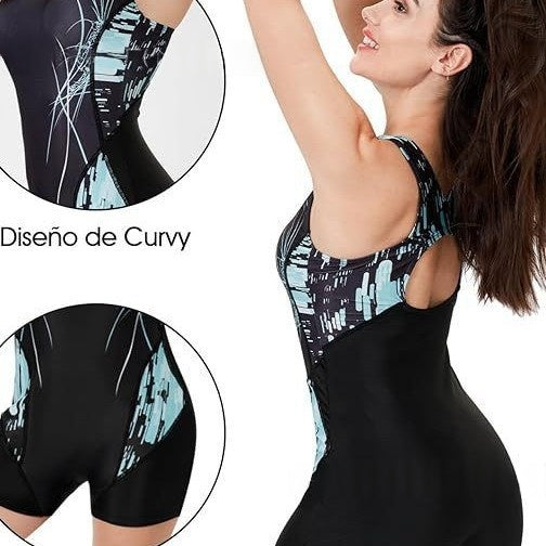 Combinaison de bain en une seule pièce de style Boxer pour femme