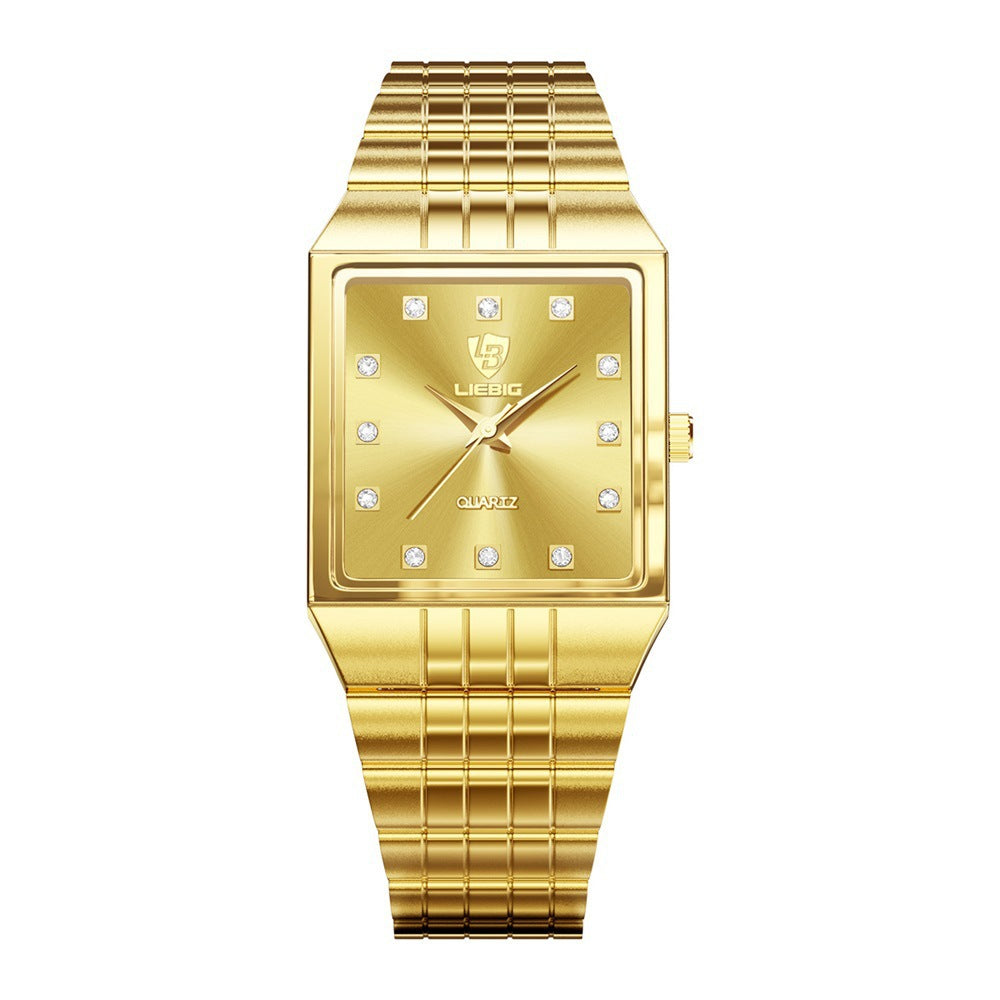 Montre Quartz classique pour hommes en or de luxe
