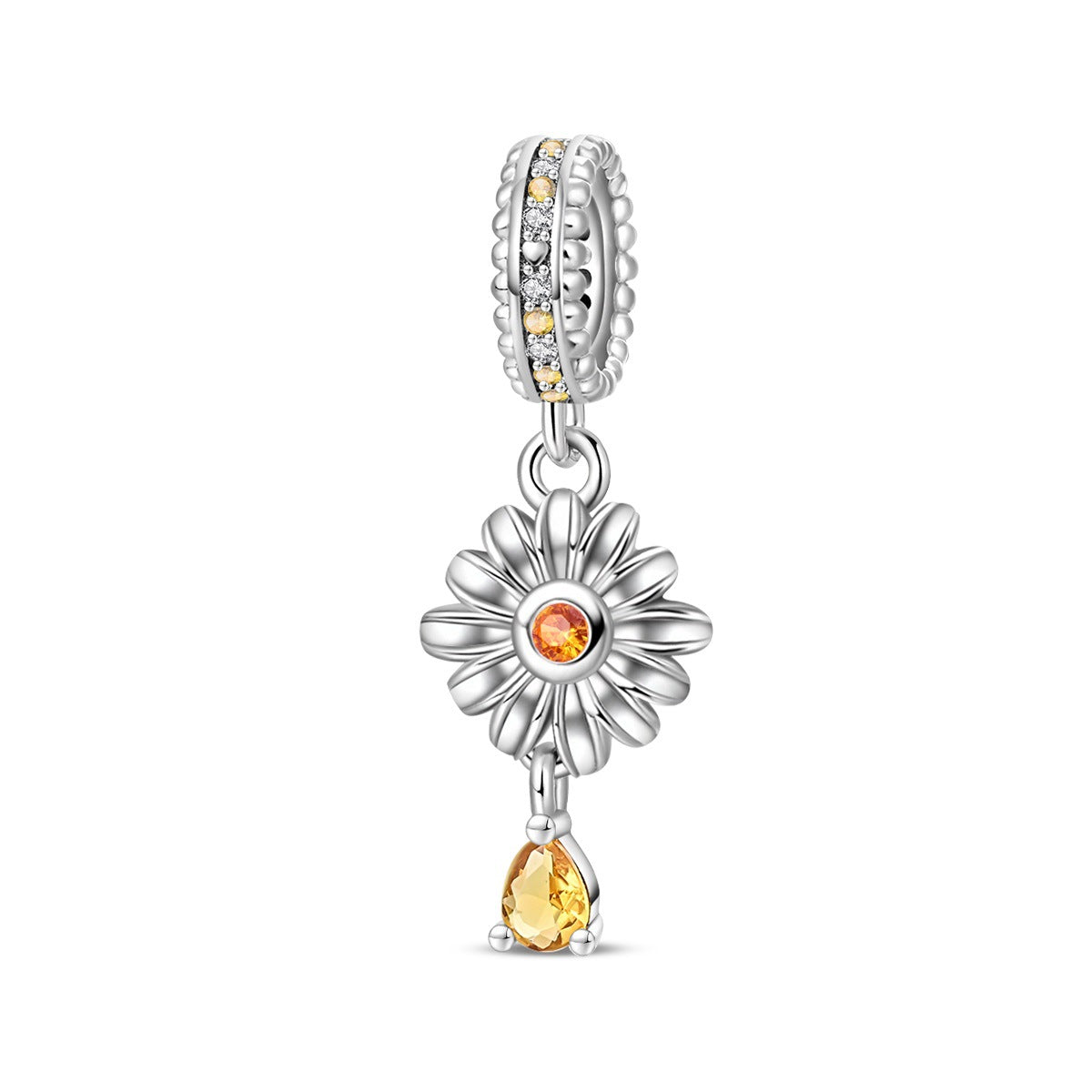 Bracelet pendentif en cuivre en forme de tournesol