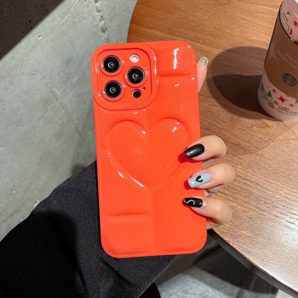 Grand amour Glitter Phone Case Shockproof Couverture de protection tout compris