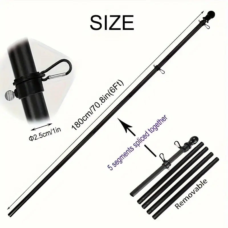 Mur suspendu extérieur 18 M 6ft Cinq sections en acier inoxydable Flagpoles