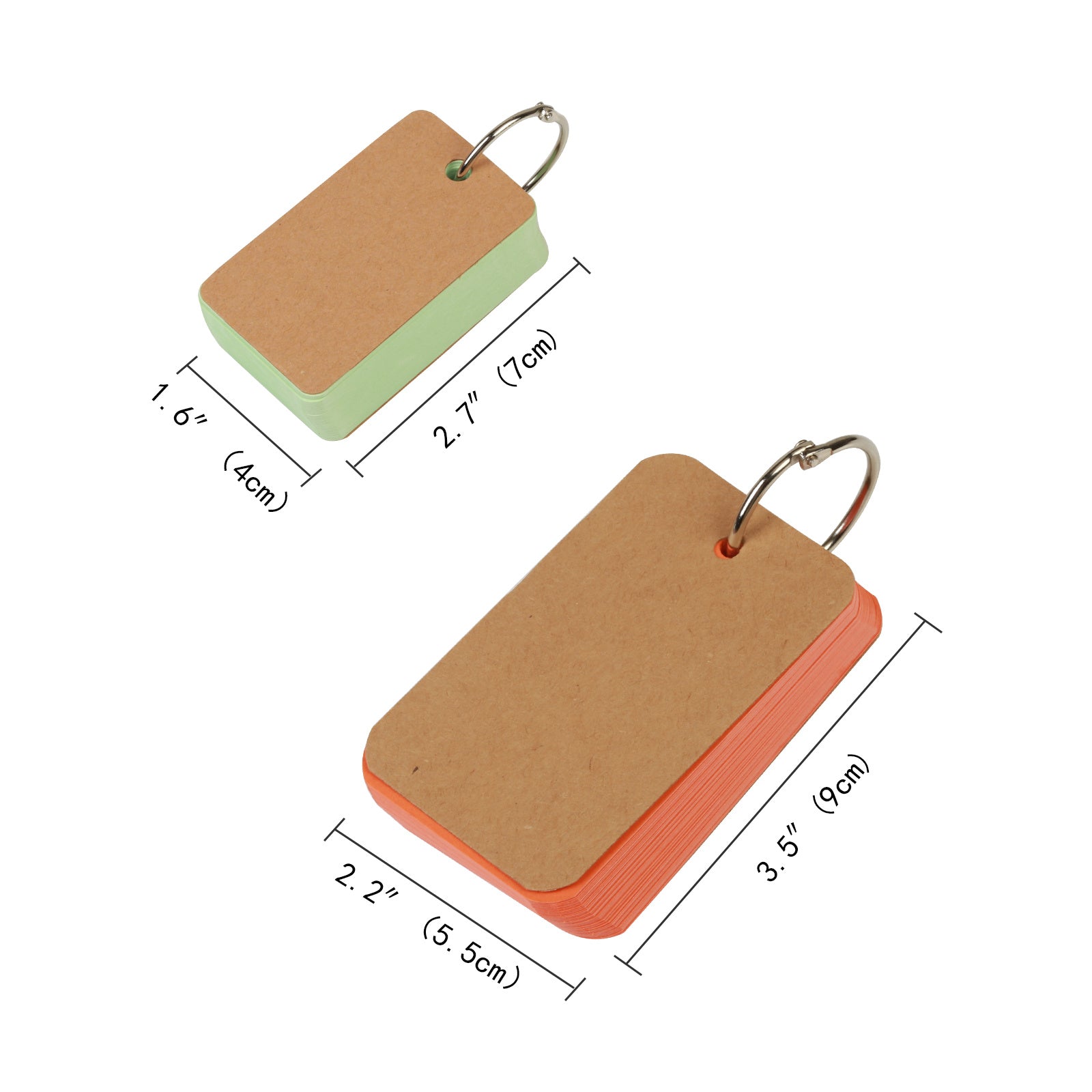 Ensemble de cartes index avec bagues