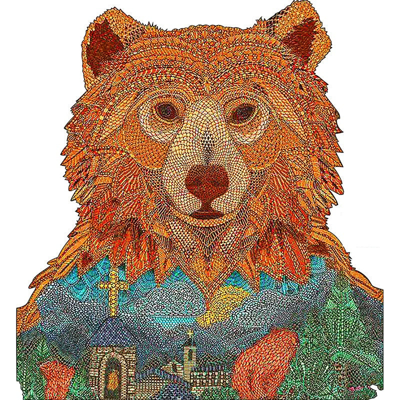 Jouet de Puzzle en bois Développement des enfants Cerveau Bricolage Puzzle Animal en trois dimensions