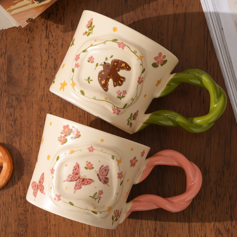Retro Coffee Cup and Saucer Set avec Niche Design