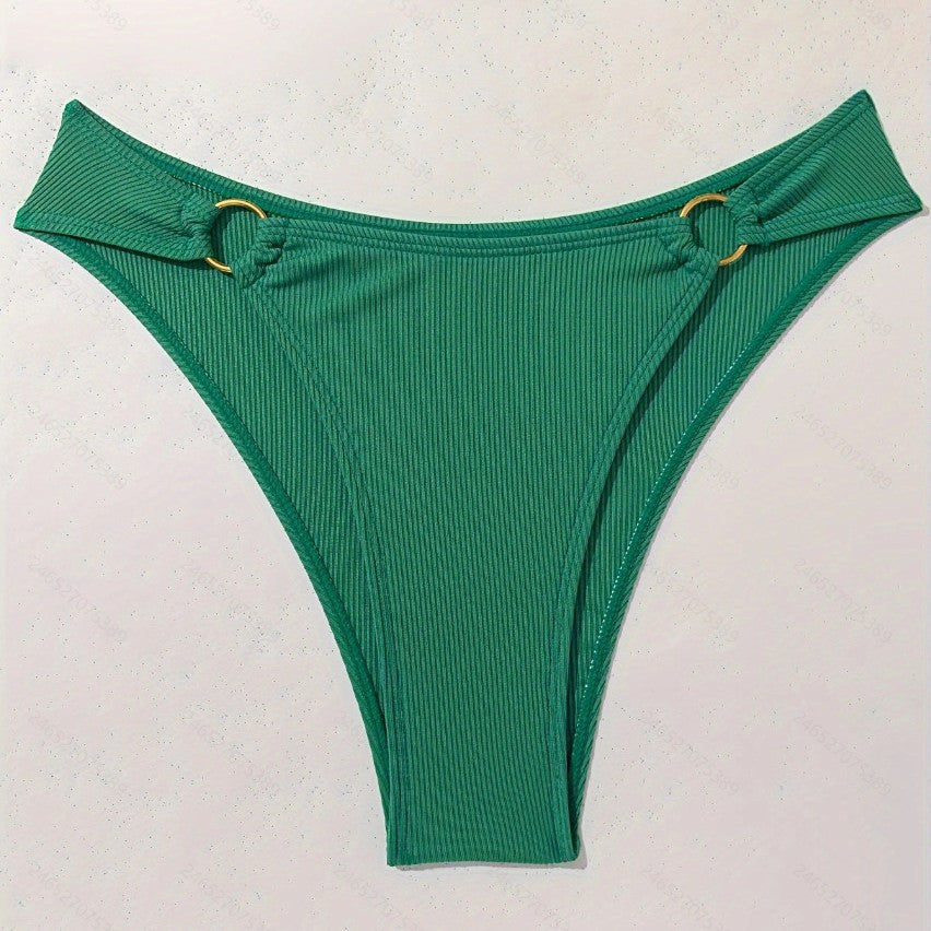Crossover de couleur contrastante Halter Top et Bikini Shorts