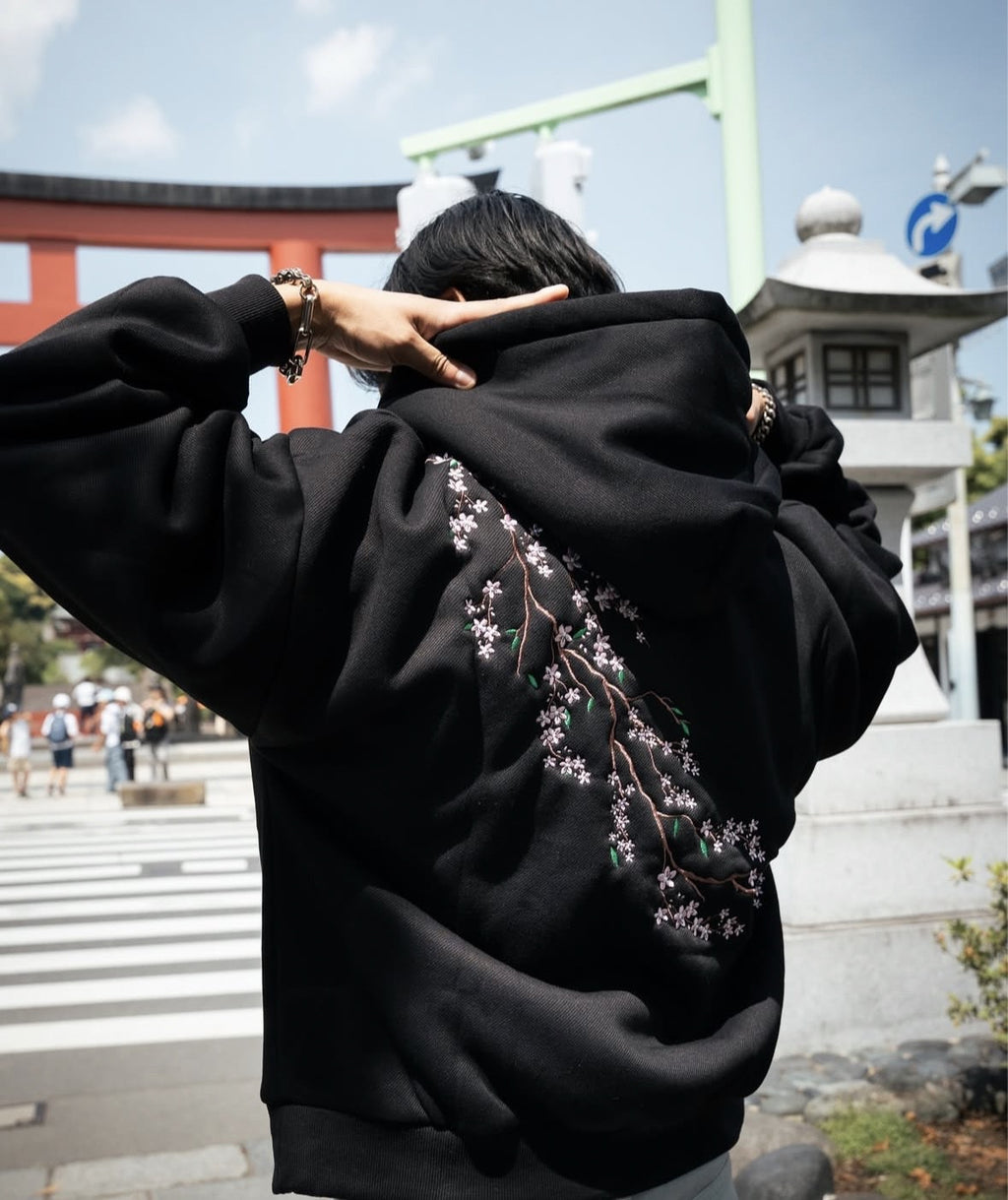 European And American Autumn And Winter Cherry Blossom Chandail à capuche Hommes et femmes Street