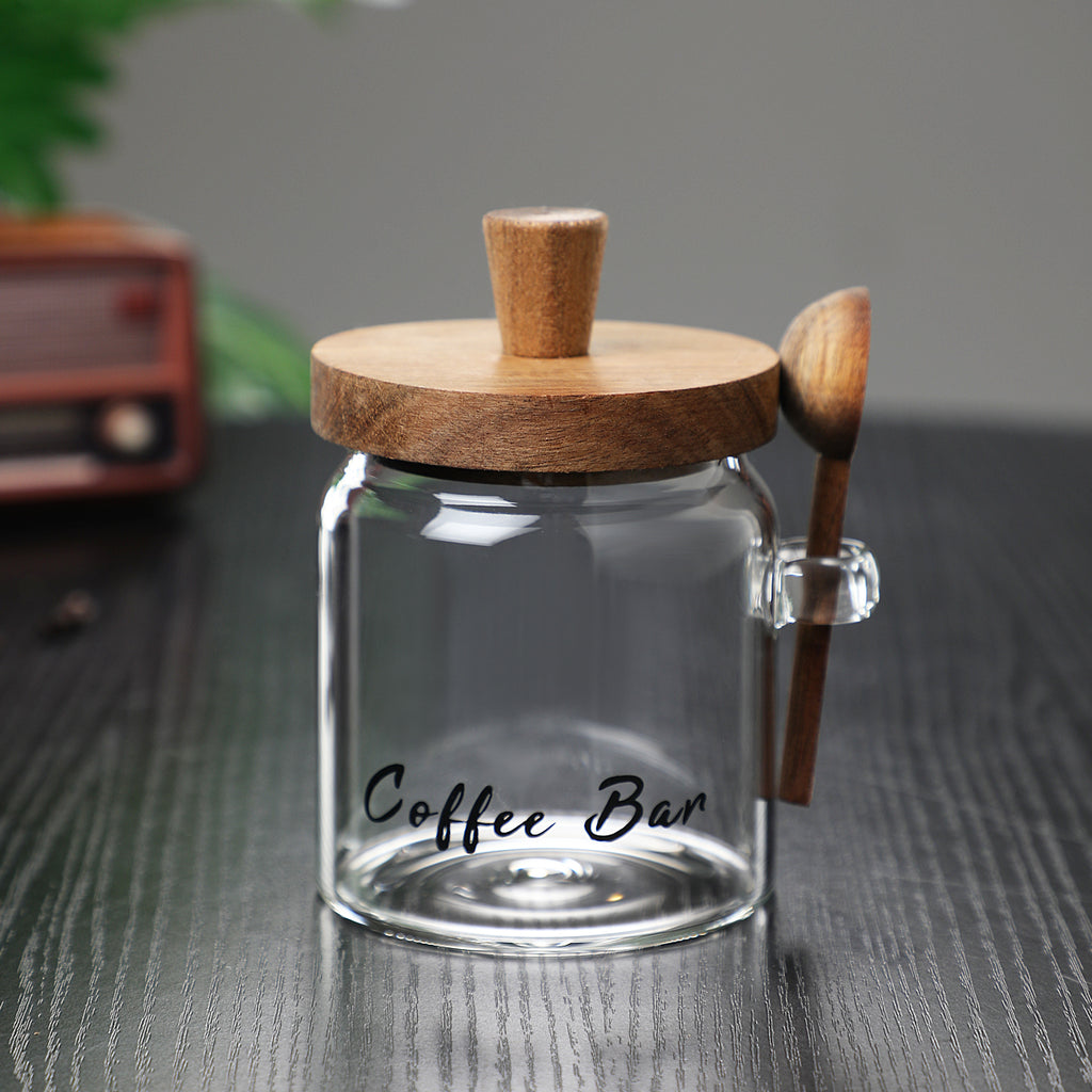 1 Pcs 15 OZ Pots de café en verre avec cuillères