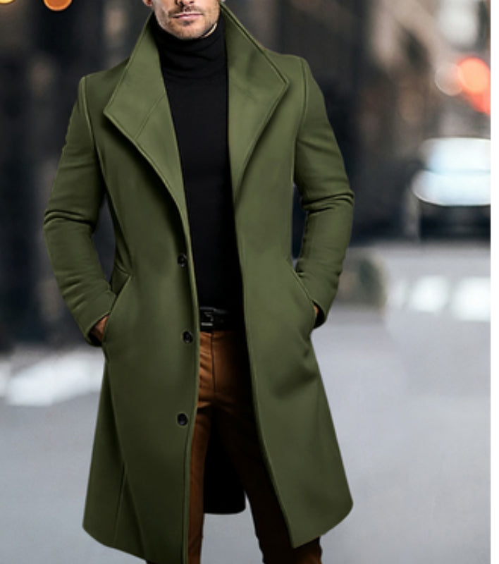 Manteau en laine mi-longueur pour hommes