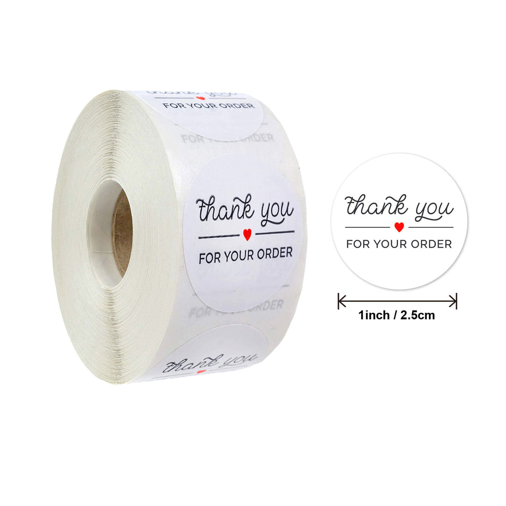 Round Merci d'avoir commandé Sticker Store Cadeau White Label Sticker 500 Pcs