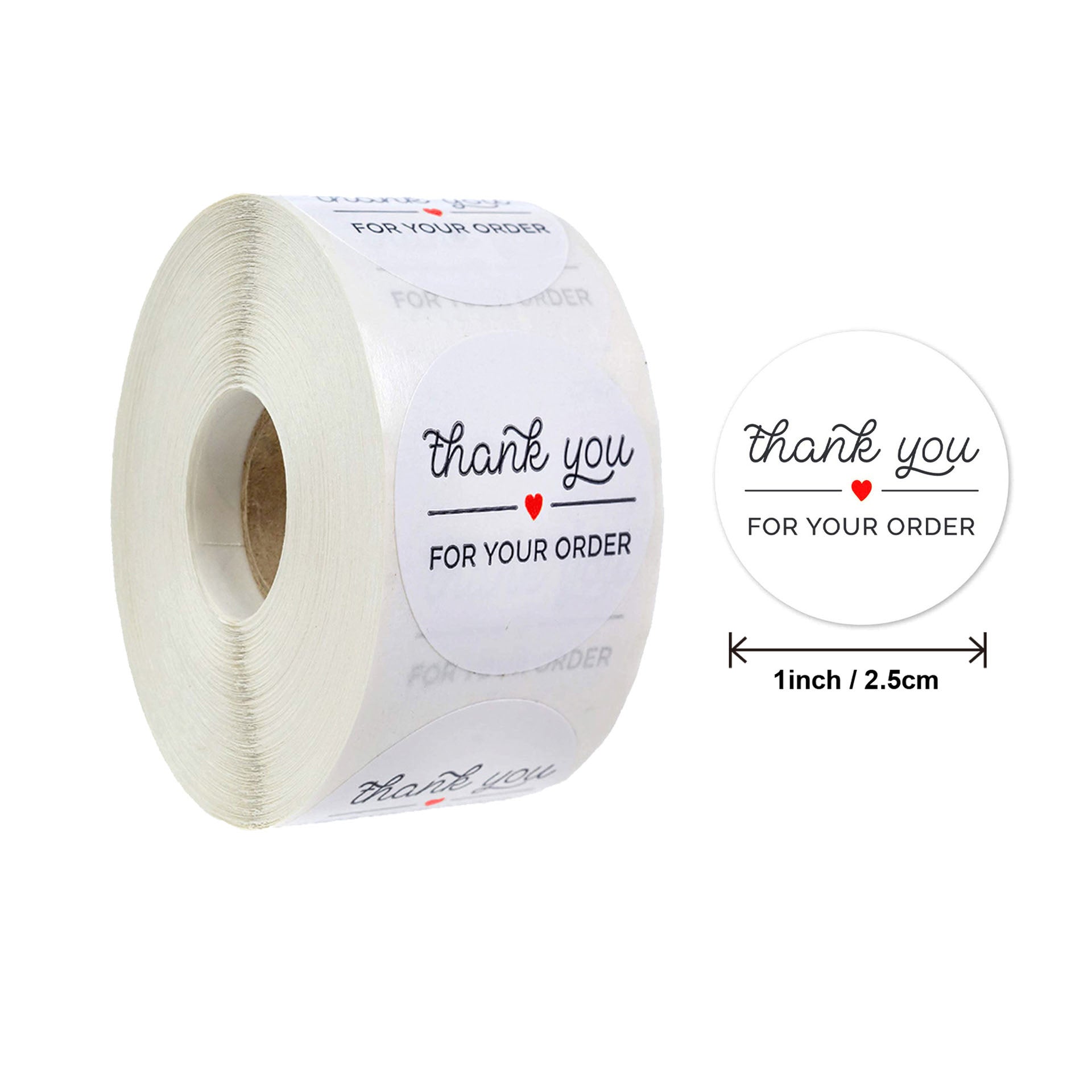 Round Merci d'avoir commandé Sticker Store Cadeau White Label Sticker 500 Pcs