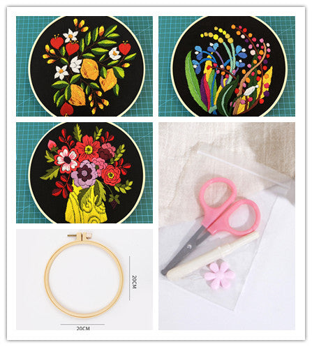 Peinture à la main Diy suspendu Kit de couture à fleurs tridimensionnel