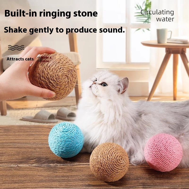 Jouet de chat surdimensionné de boule de sisal auto-soulèvement