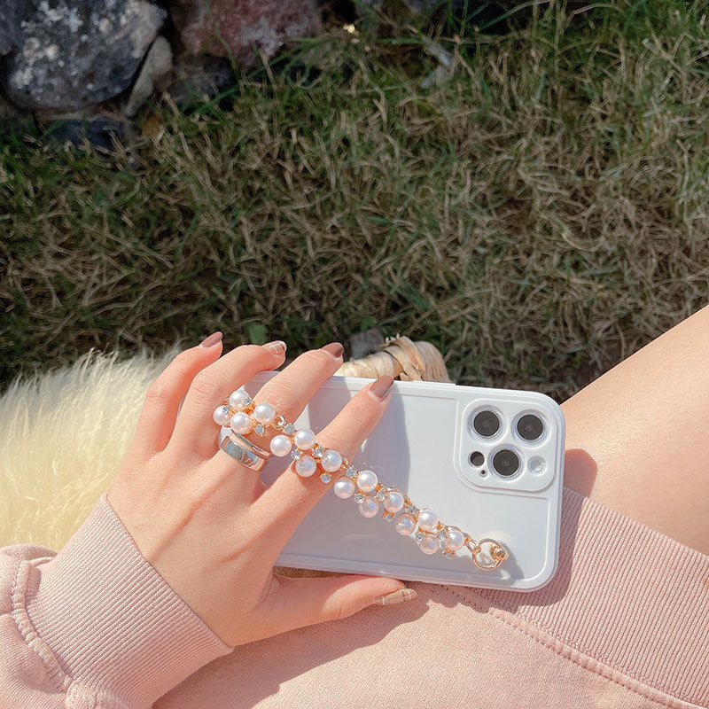 Strass Pearl Bracelet Convient pour Pro Max Téléphone Mobile Shell Femme Soft
