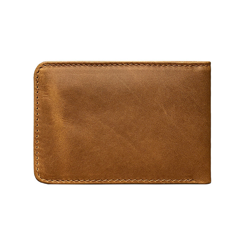 Oil-cracked leather card holder