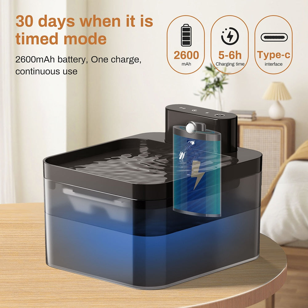Fontaine d'eau en acier inoxydable USB Smart Pet
