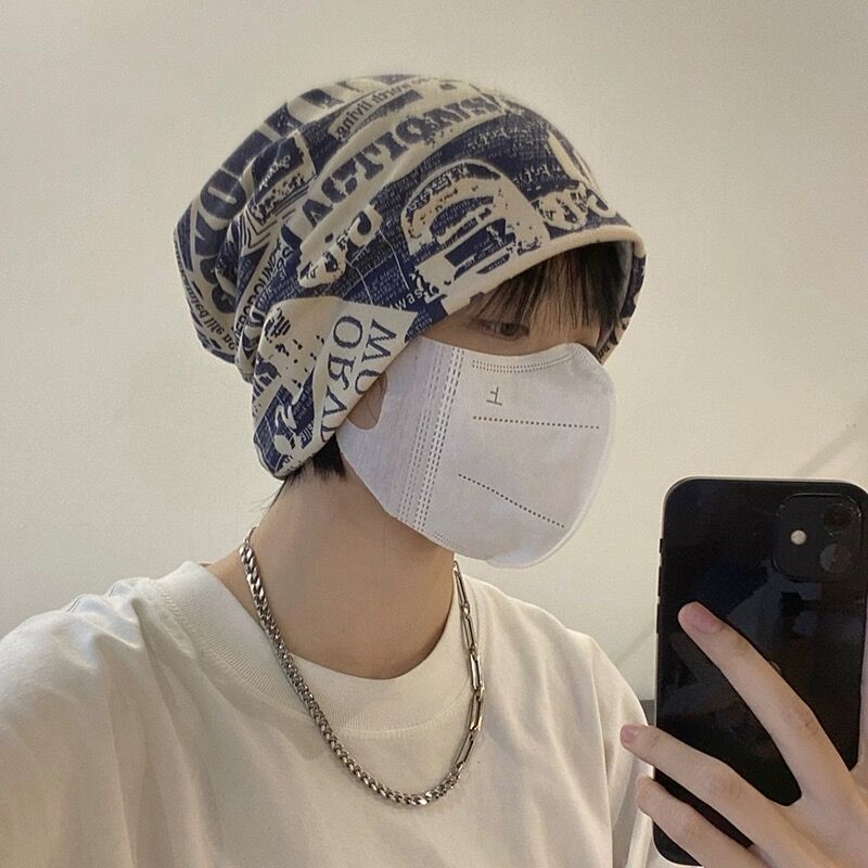 Vintage papier d'impression Headscarf Face Framing plié Wrap pour femmes style rétro cheveux Acc