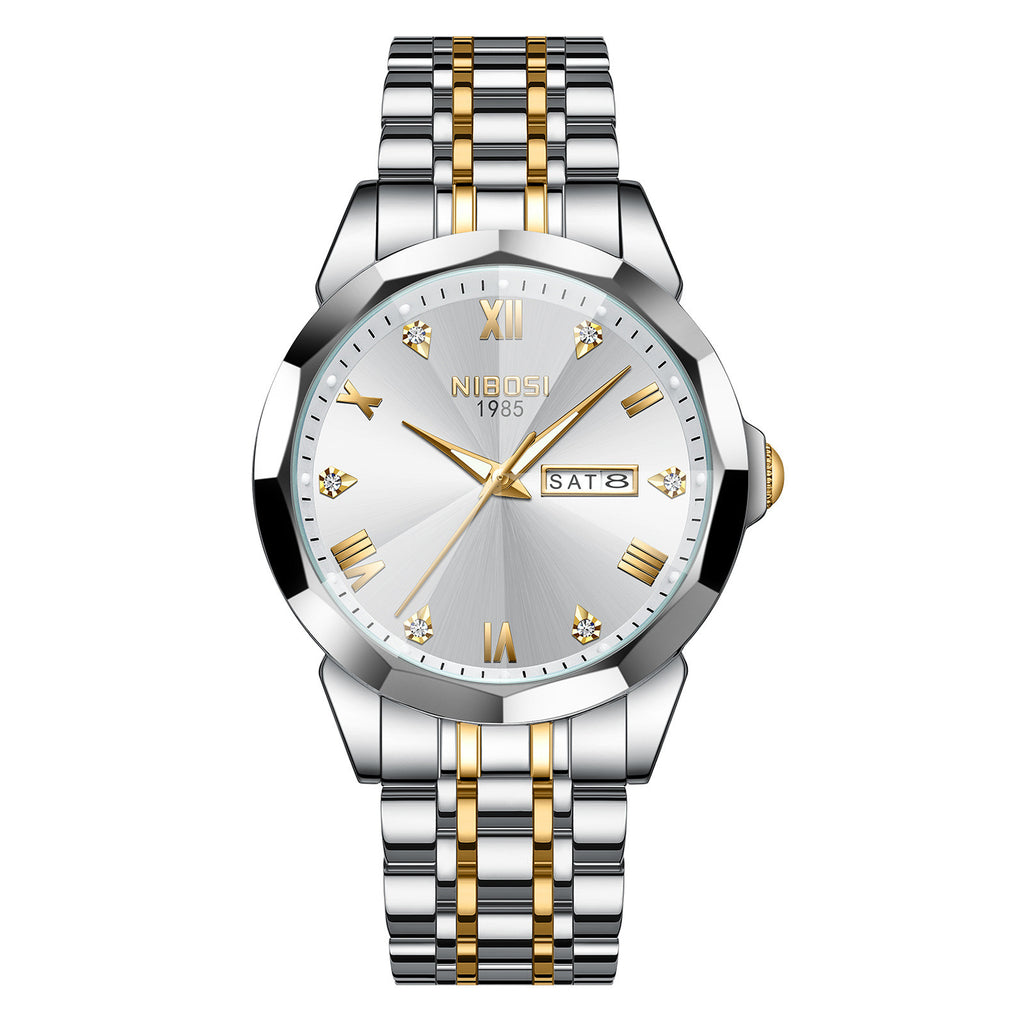 Montre bracelet en acier pour homme Quartz Lumineux étanche