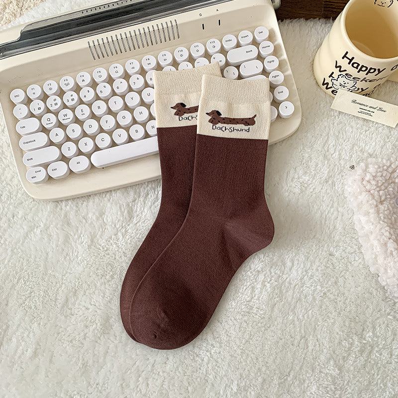 Chaussettes de caricature mi-calf australien Coton sans couture cheville pour les femmes