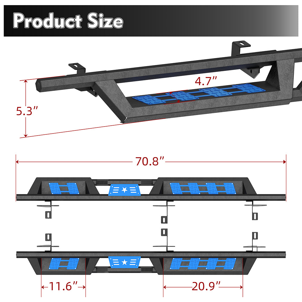 Planches de course à deux couleurs pour 07-18 Jeep Wrangler JK Unlimited 4 Door