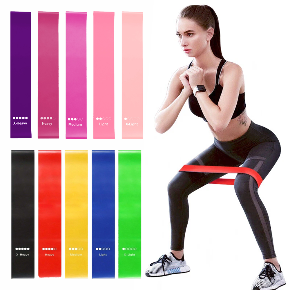Bandes de résistance Ensemble de boucles de 10 exercices de force entraînement fitness Yoga entraînement bande de booty
