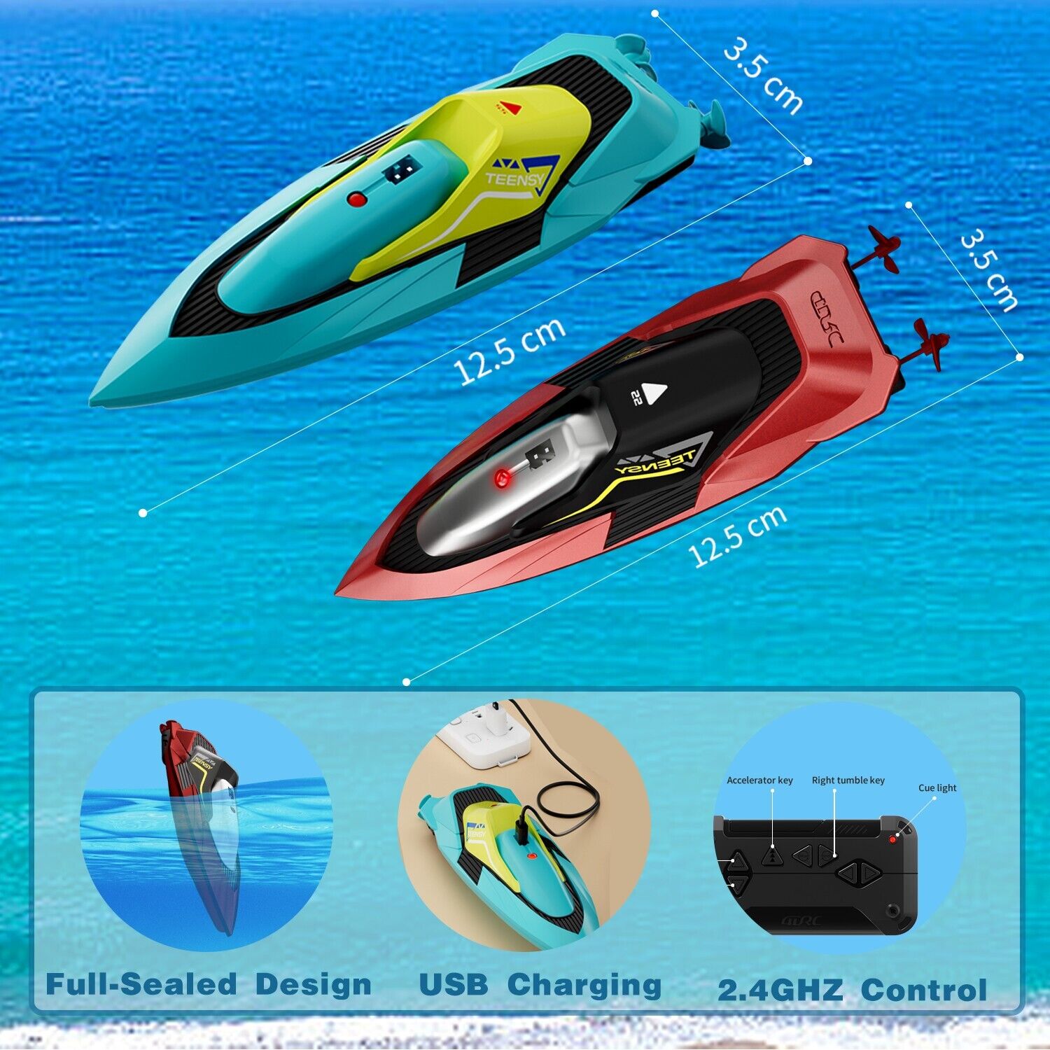 4DRC S5 Bateau RC rapide pour piscines et lacs