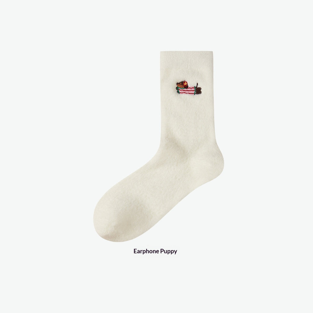 Chaussettes brodées Dachshund pour femmes