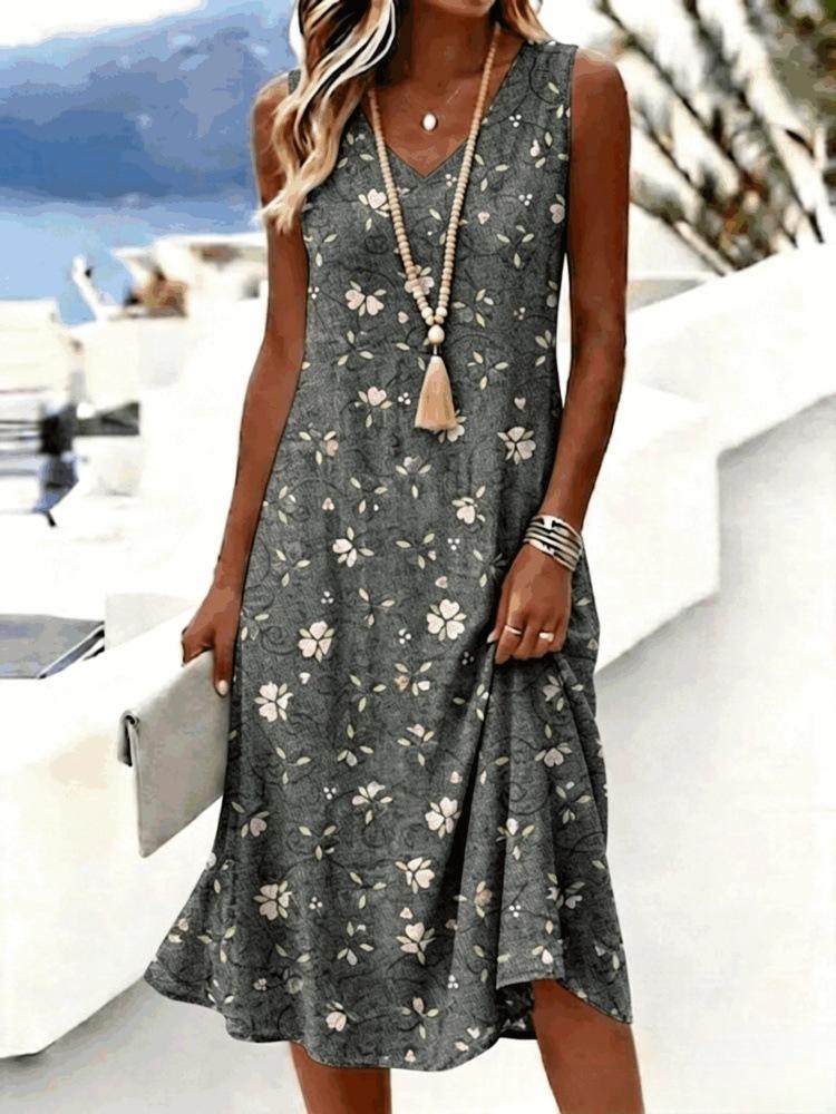 Robe sans manches en forme d'ourlet irrégulier