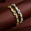 Femmes Simulated Peridot Emerald CZ Bracelet de tennis