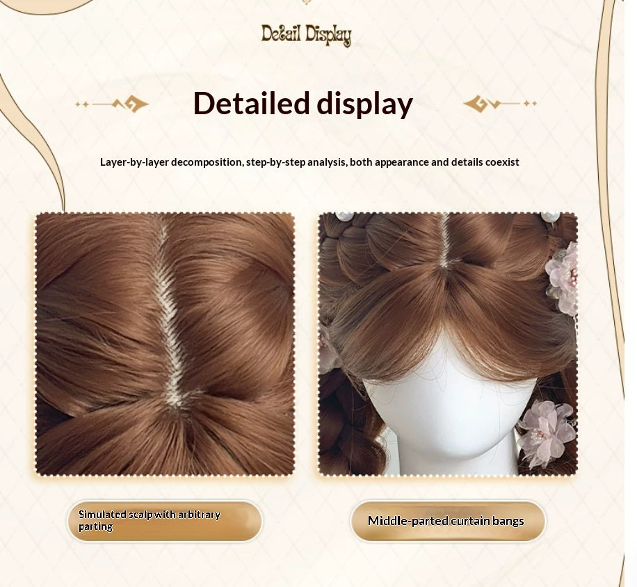 Huit caractères Long Wavy Cheveux Personnalisables Double Pigtails