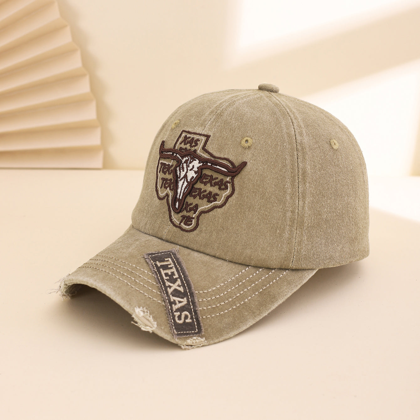 Fashionable Classic Lavé à l'eau Brodé Cowboy Casquette de baseball avec patch et broderie