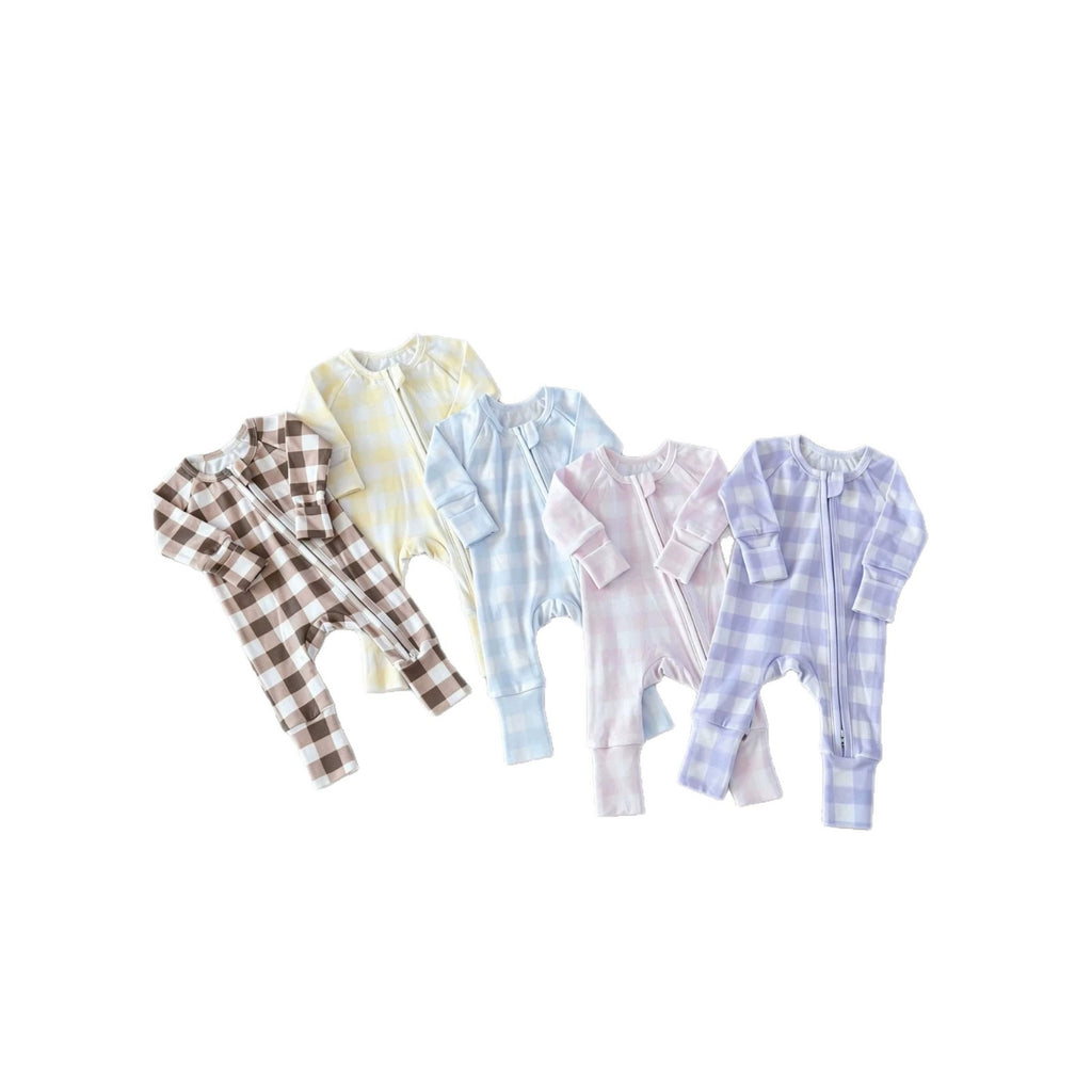 Nouveau style Baby Plaid Onesie Romper