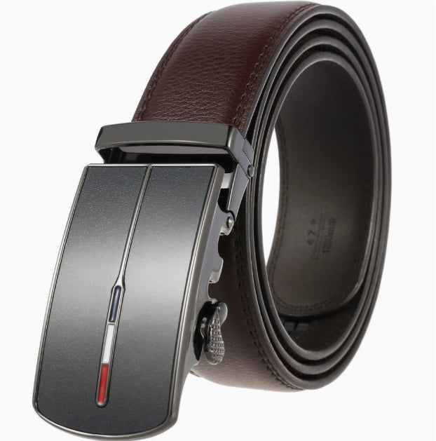 Cowhide en cuir homme Mode pantalon ceinture en cuir élégant