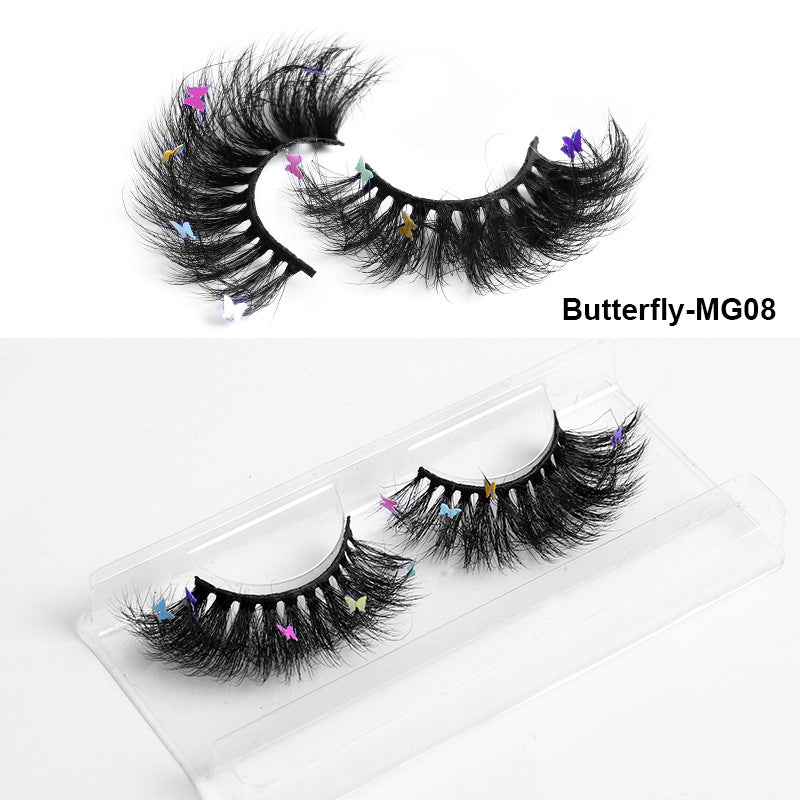 Package à une paire de cheveux de vis artificiel papillon faux cils Curling naturel multi-laye