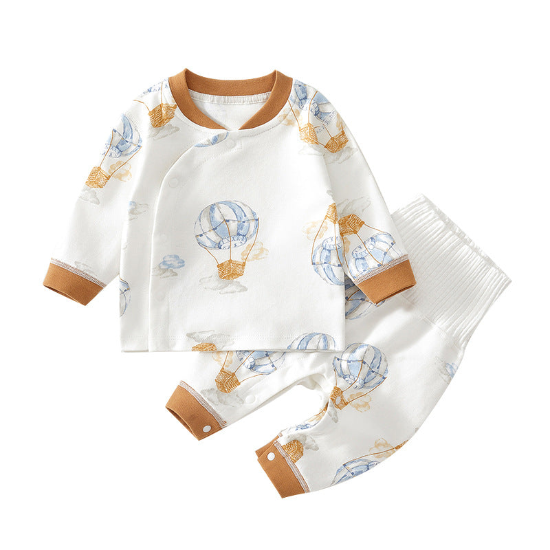 Ensemble bébé Printemps Automne Haute-Waisted Pure Cotton Classe A Set