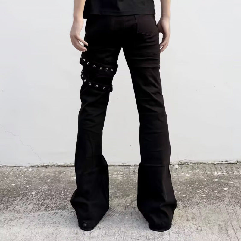 Jeans d'utilité Black Vibe Ceinted Bootcut