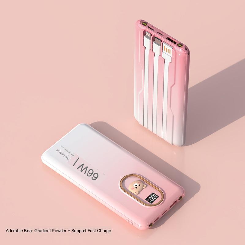 66W est livré avec 3 fils Super Fast Charge 20000mAh Power Bank Grande Puissance Mobile