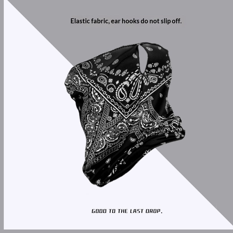 Masque de visage en boucle d'oreille en soie de glace protecteur de cou de sport