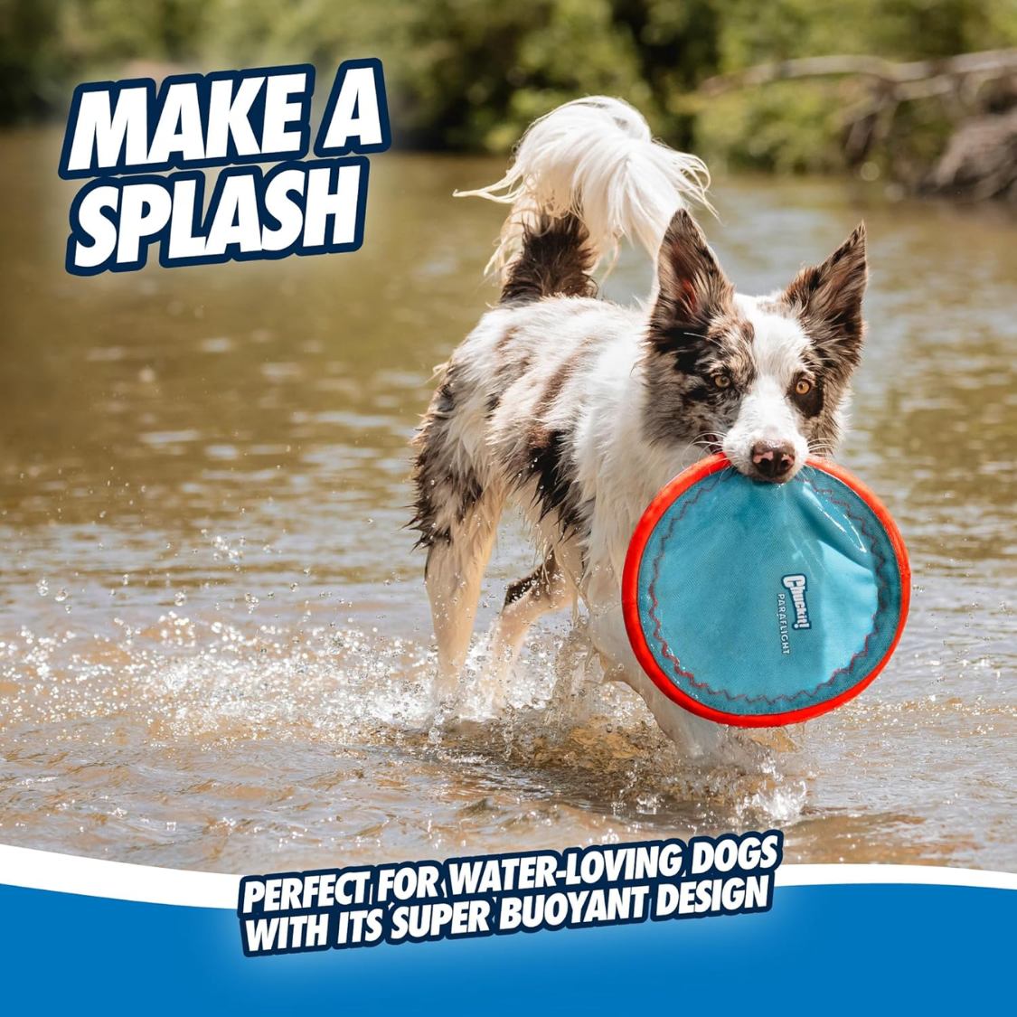 Frisbee pour chien en nylon à bords souples, flotte sur l'eau