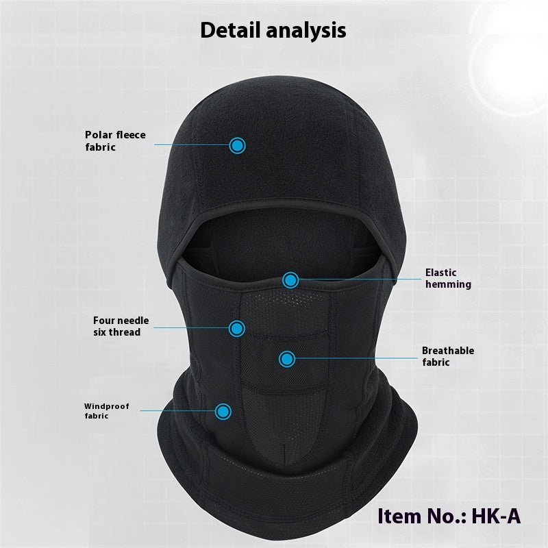 Masque de vélo d'hiver Hotte de moto chaude en plein air Ski coupe-vent